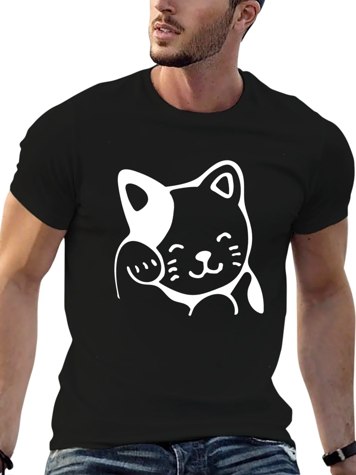 Lucky Cat Graphic Tee - Black product image 9