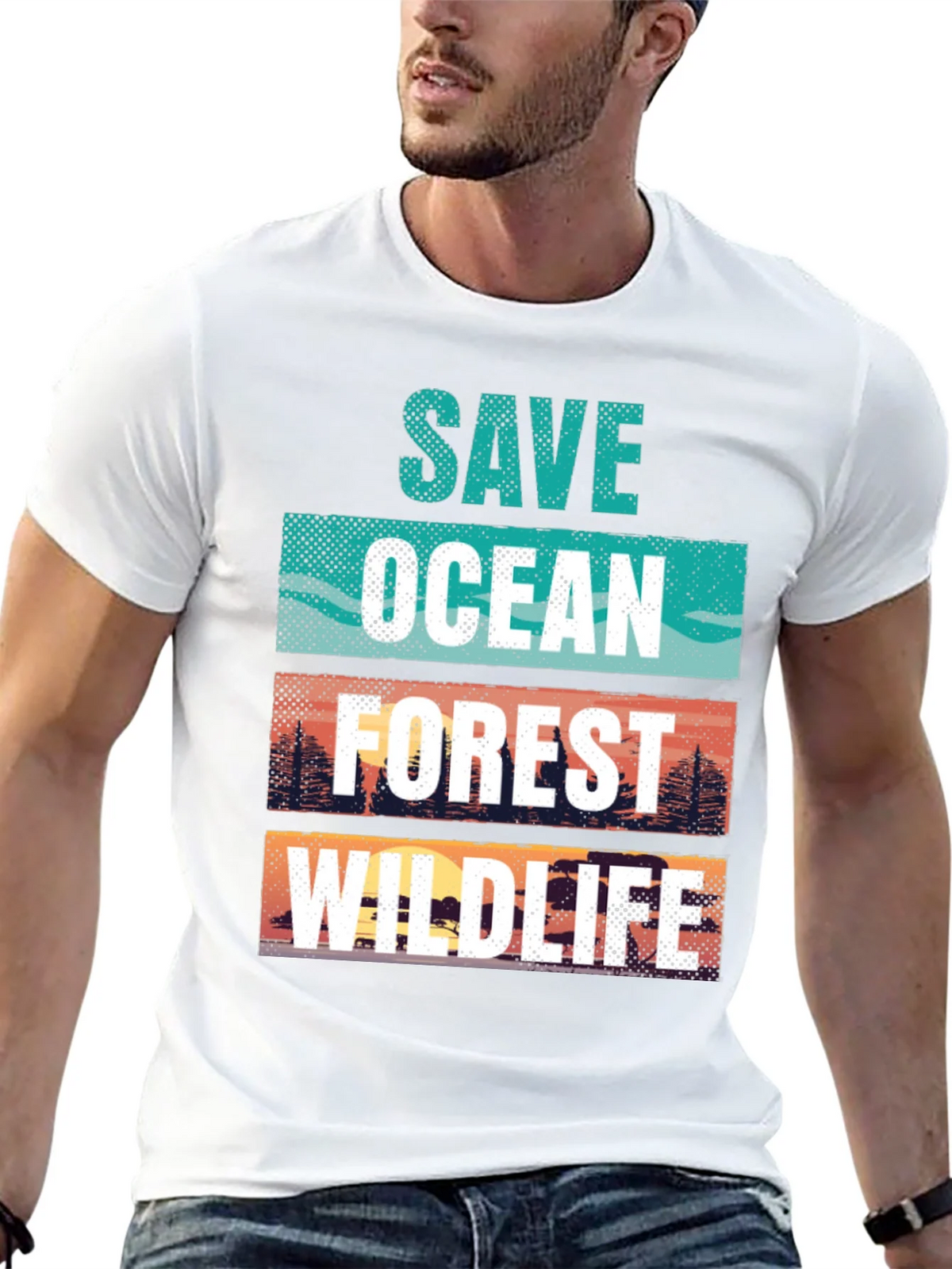 Save Ocean Forest Wildlife Graphic T-Shirt product image 4