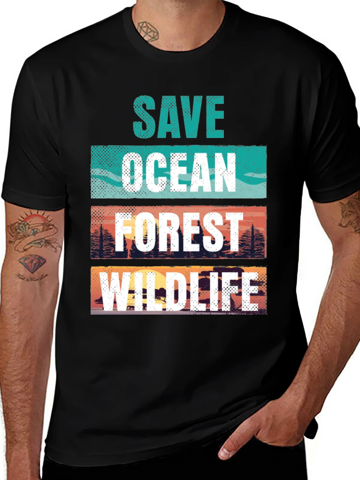 Save Ocean Forest Wildlife Graphic T-Shirt product image 1