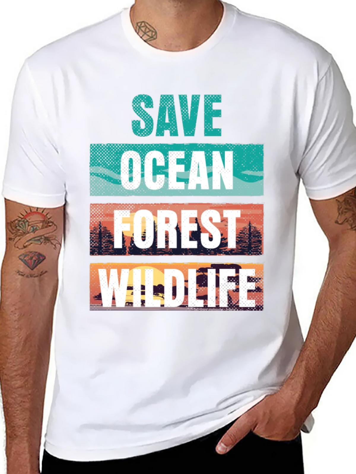 Save Ocean Forest Wildlife Graphic T-Shirt product image 10