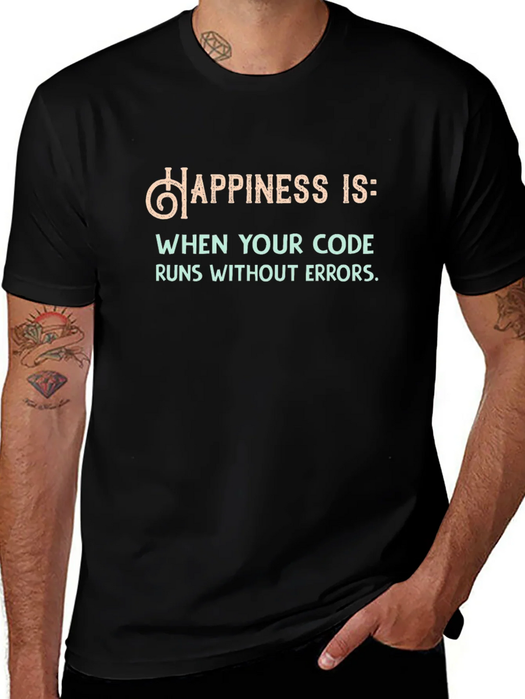 Happiness Runs Code T-Shirt - Funny Programmer Tee product image 1