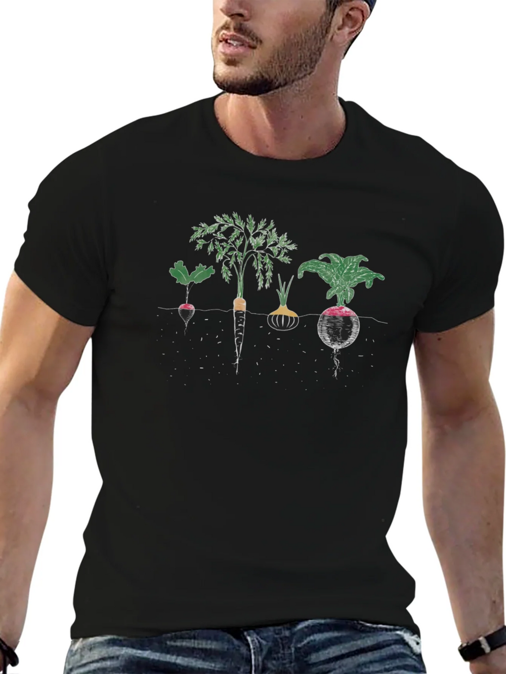 Root Vegetable Graphic Tee - Black Cotton product image 9