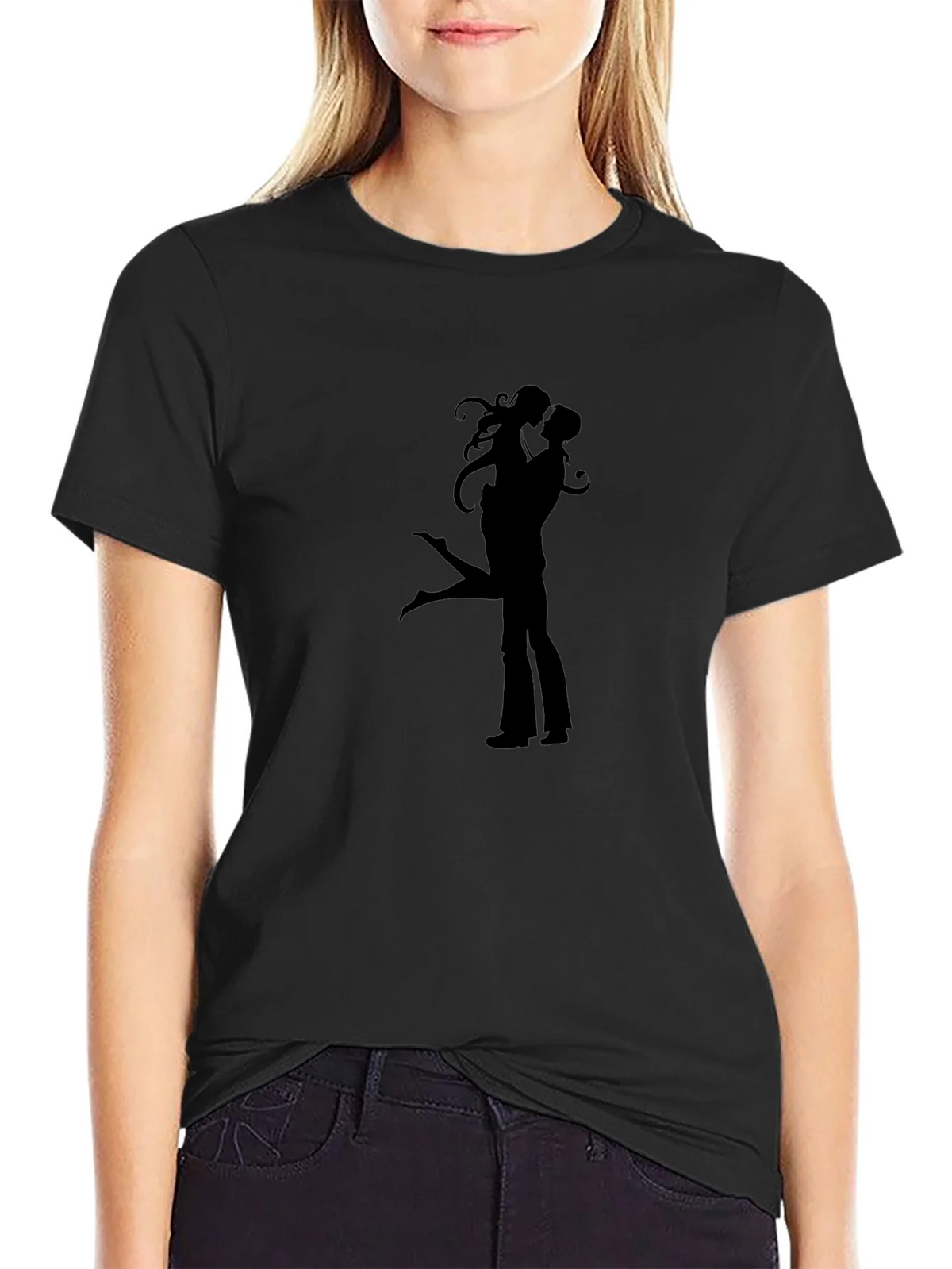 Silhouette Lovers Black Graphic Tee Shirt product image 5