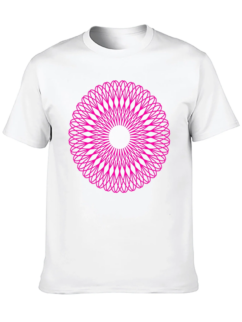 Abstract Pink Mandala Graphic Black T-Shirt product image 12