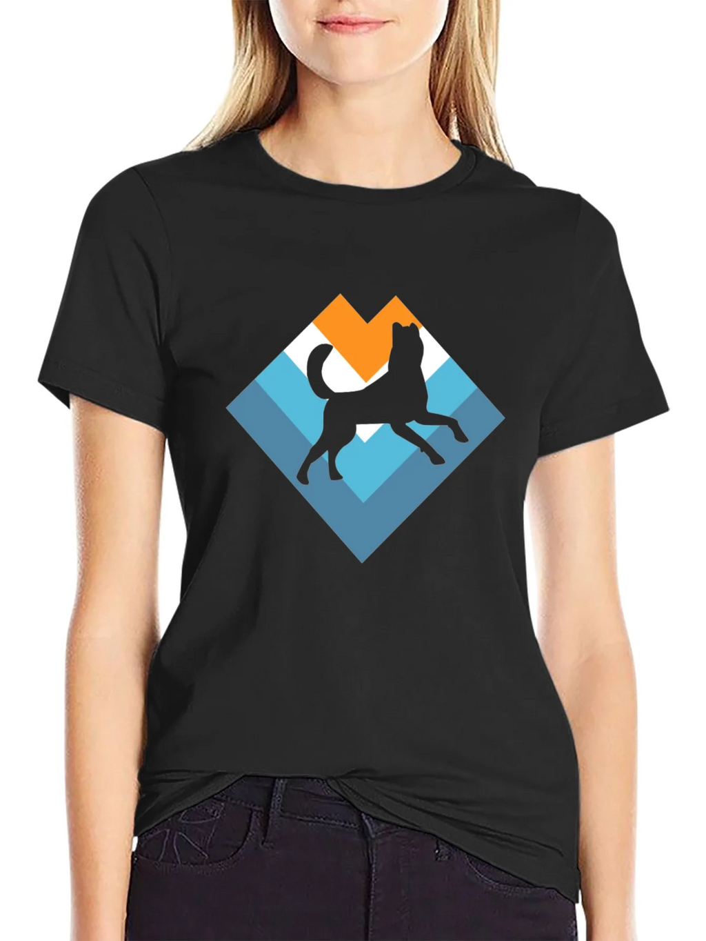 Dog Silhouette Graphic Tee - Black product image 5