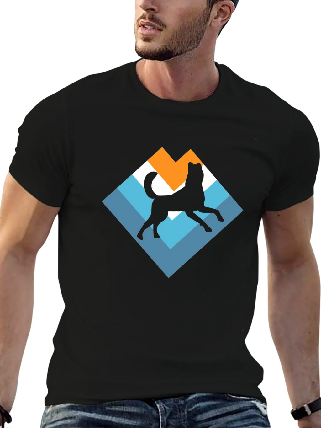 Dog Silhouette Graphic Tee - Black product image 9