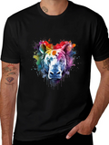 Watercolor Rhino Graphic Tee - Unique Animal Art Shirt product image 1