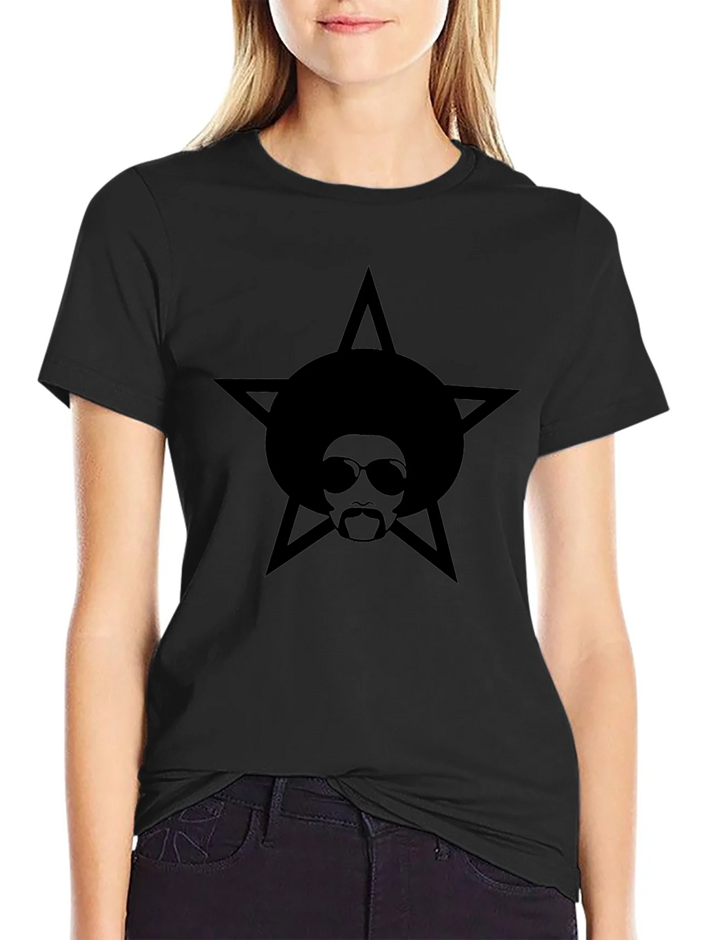 Afro Star Graphic Black T-Shirt product image 5