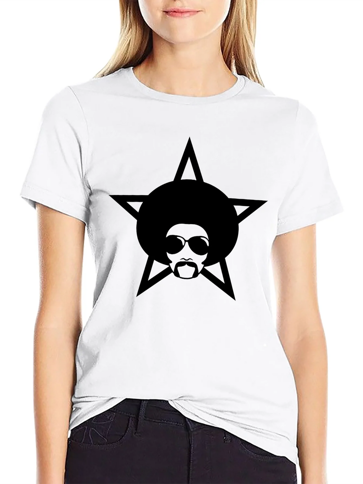 Afro Star Graphic Black T-Shirt product image 11