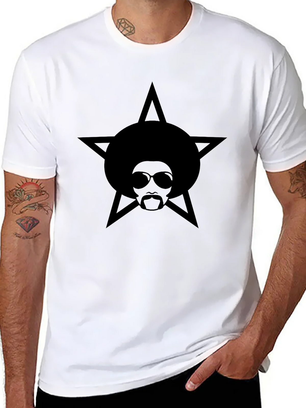 Afro Star Graphic Black T-Shirt product image 10