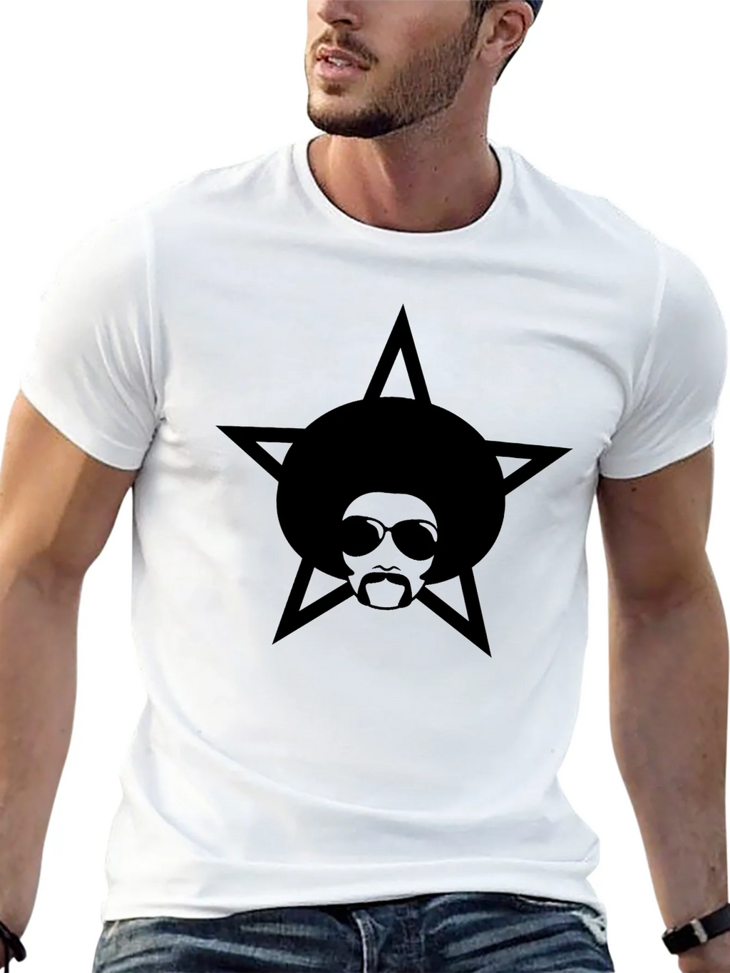Afro Star Graphic Black T-Shirt product image 4