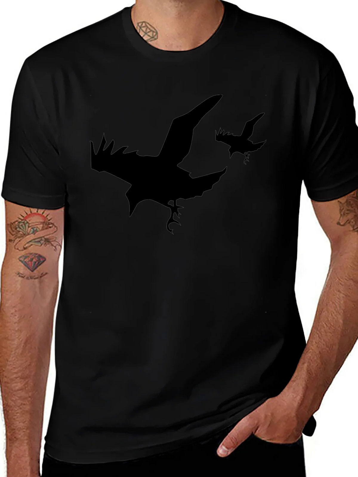Raven Silhouette T-Shirt - Black Graphic Tee product image 1