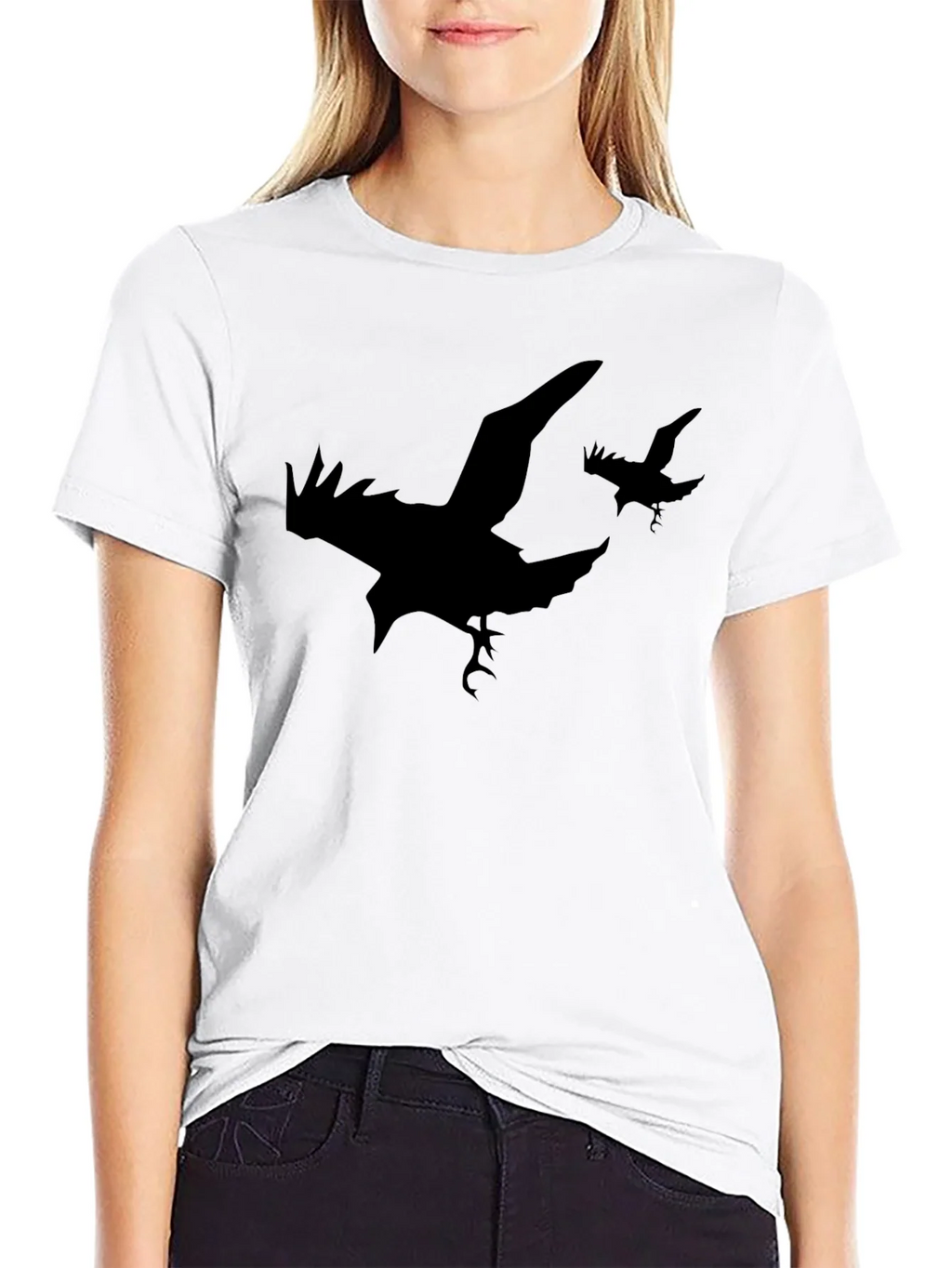 Raven Silhouette T-Shirt - Black Graphic Tee product image 11