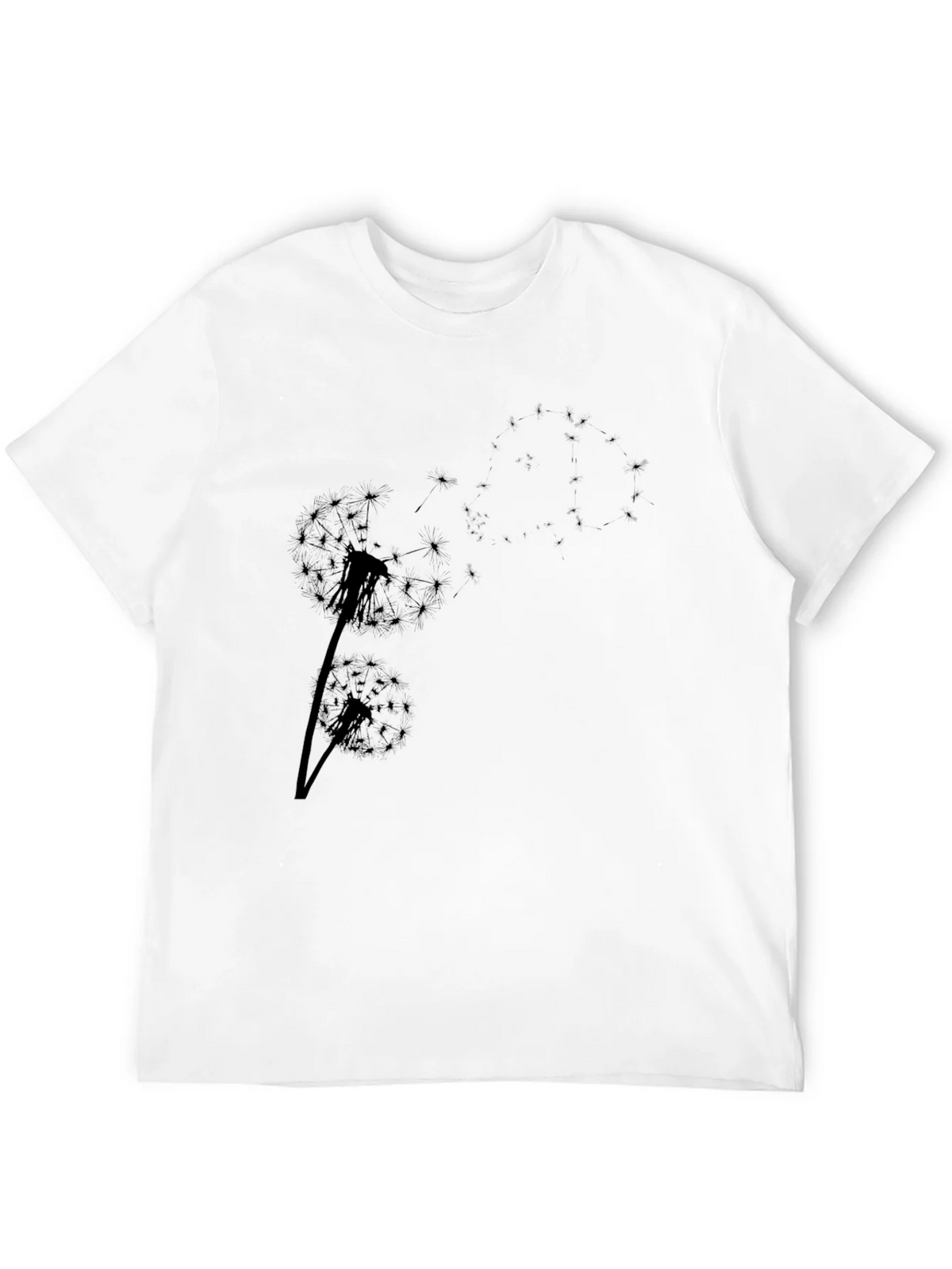 Dandelion Print Black T-Shirt - Casual Comfort product image 3