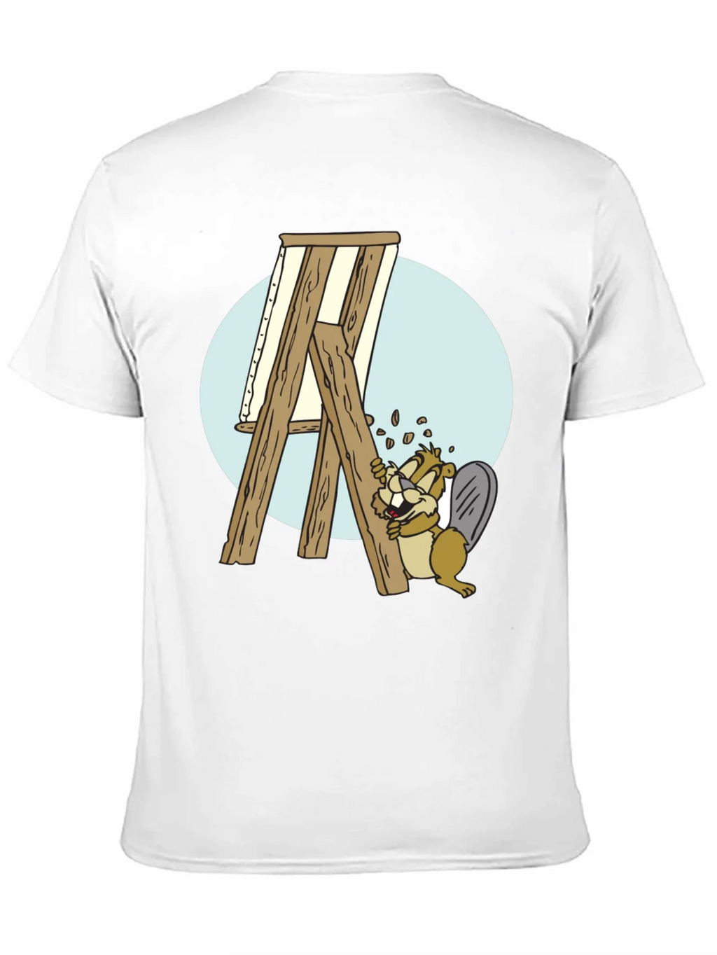 Cartoon Beaver Artist T-Shirt - Black product image 2