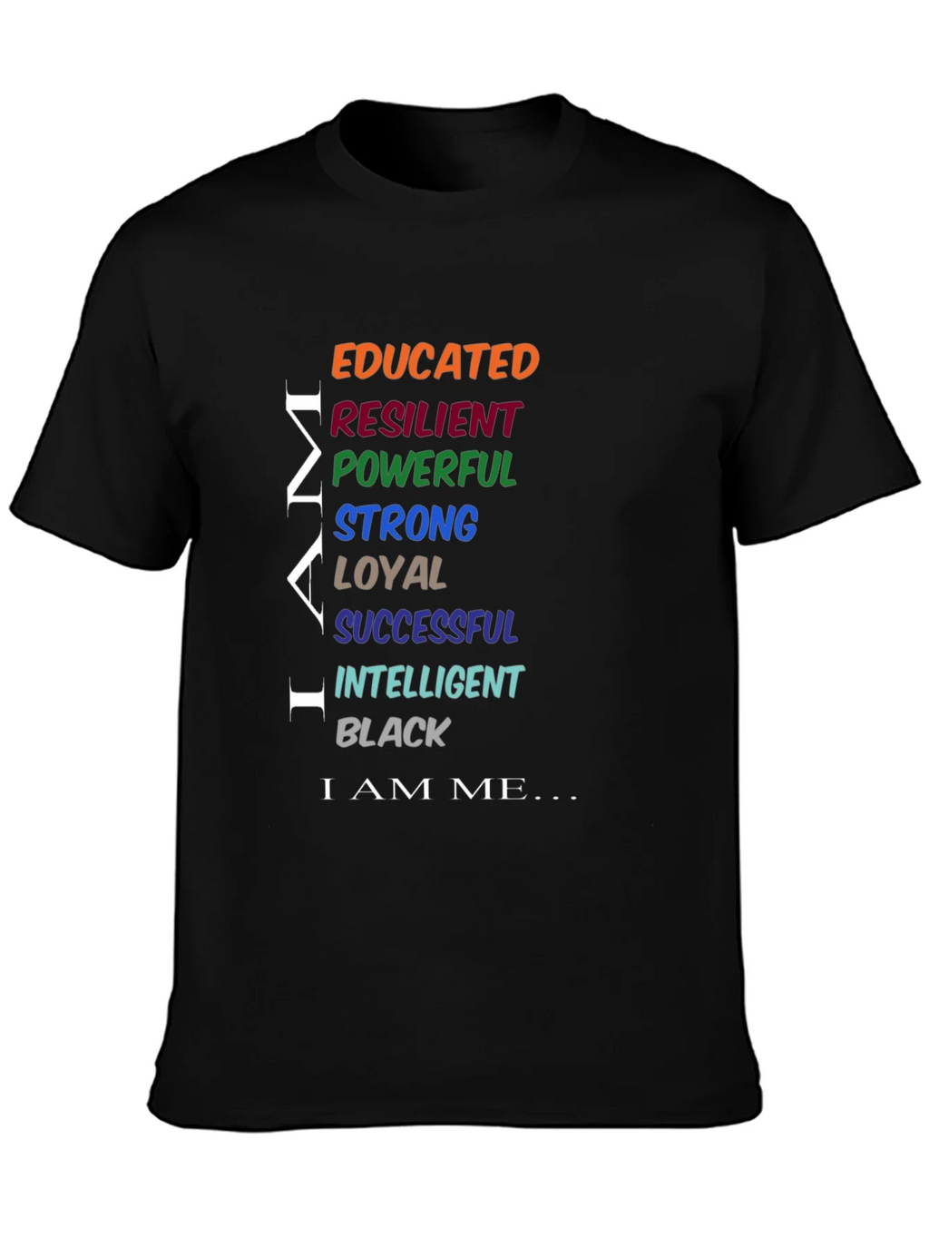 Empowered Man Black T-Shirt: Educated Resilient Strong product image 6