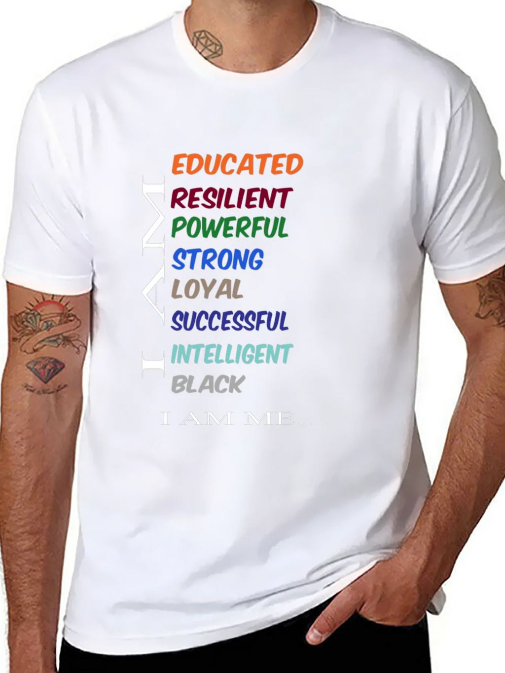 Empowered Man Black T-Shirt: Educated Resilient Strong product image 10