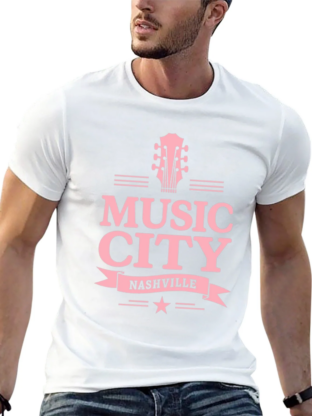 Music City Nashville Guitar Graphic Tee product image 4
