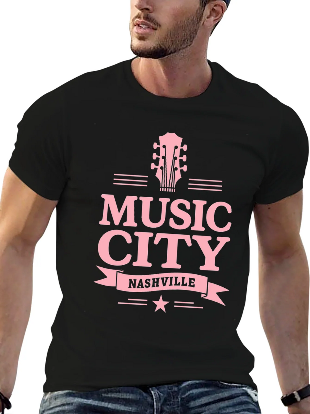 Music City Nashville Guitar Graphic Tee product image 9