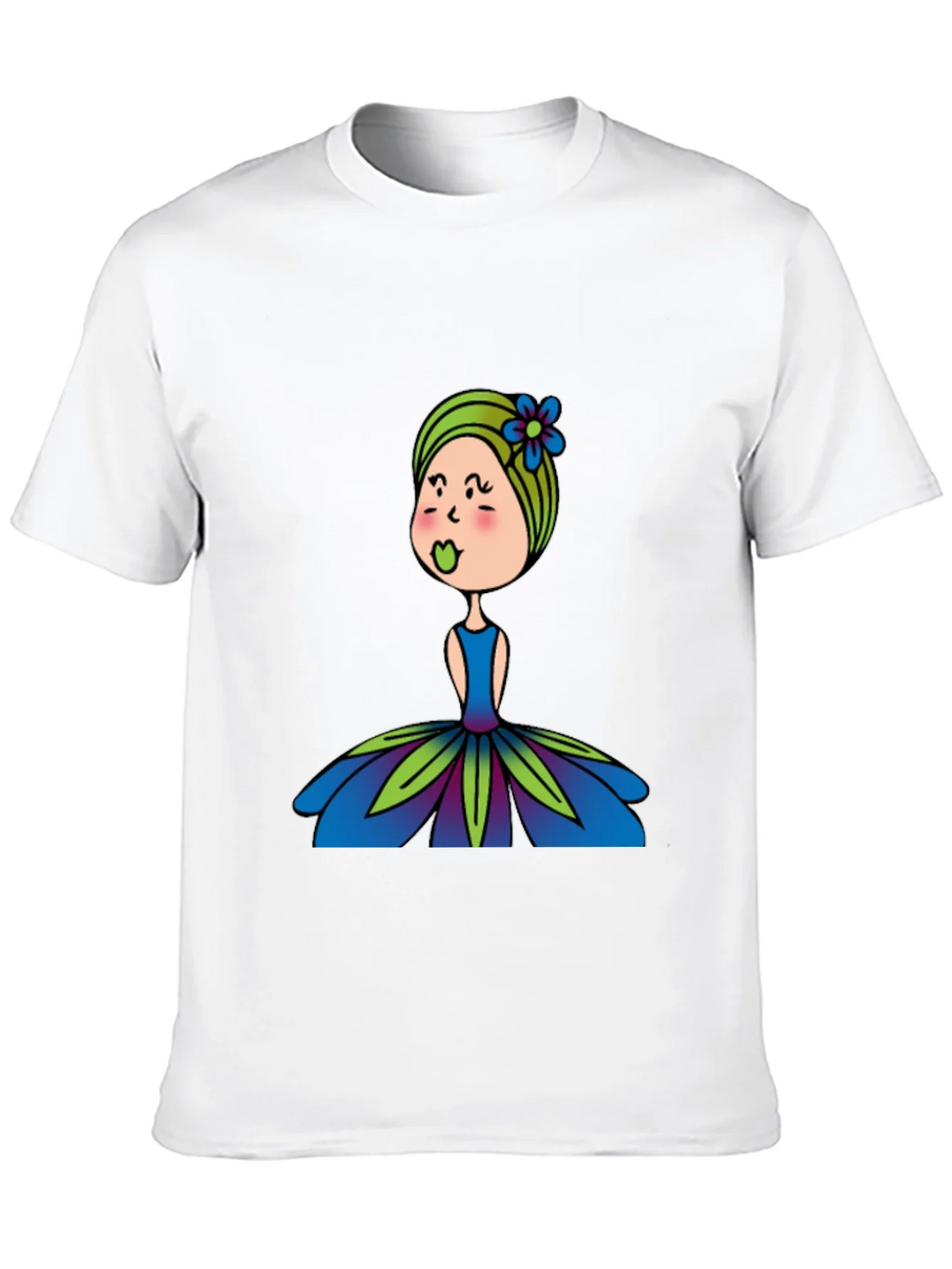 Cute Girl Flower Dress Graphic Black T-Shirt product image 12