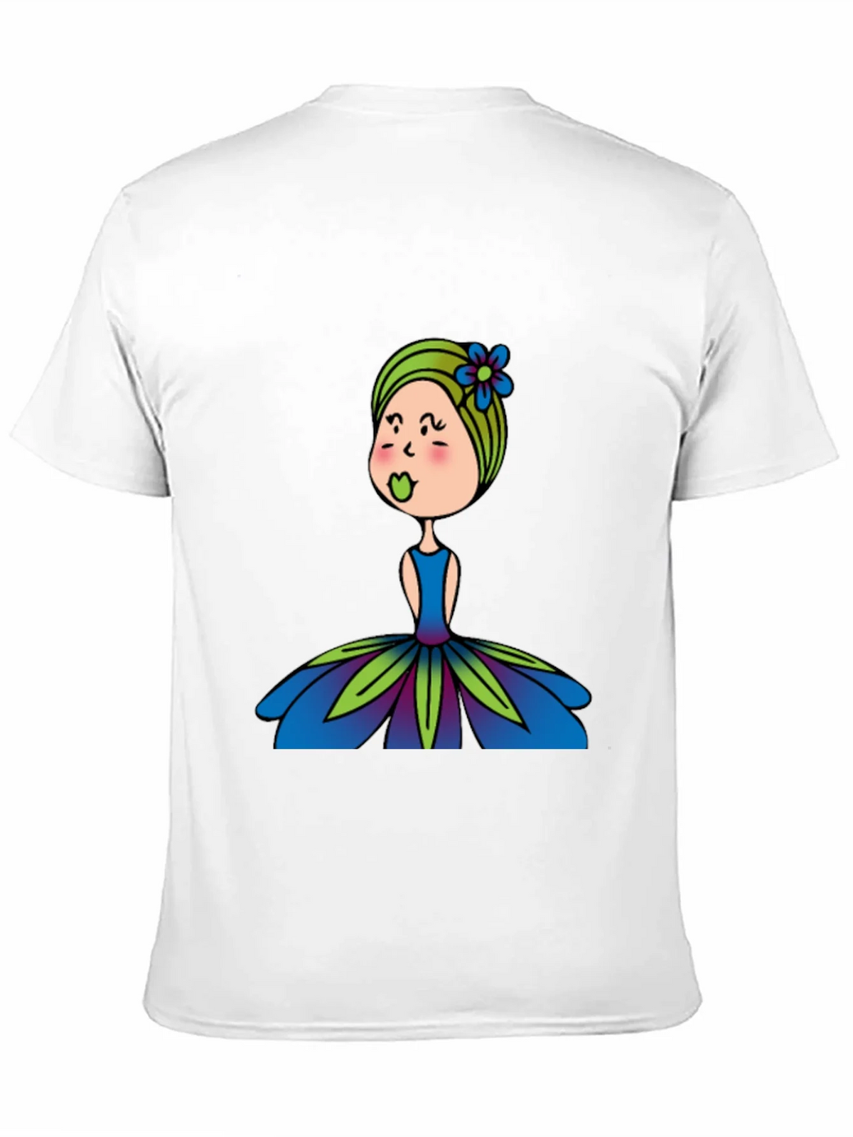 Cute Girl Flower Dress Graphic Black T-Shirt product image 2