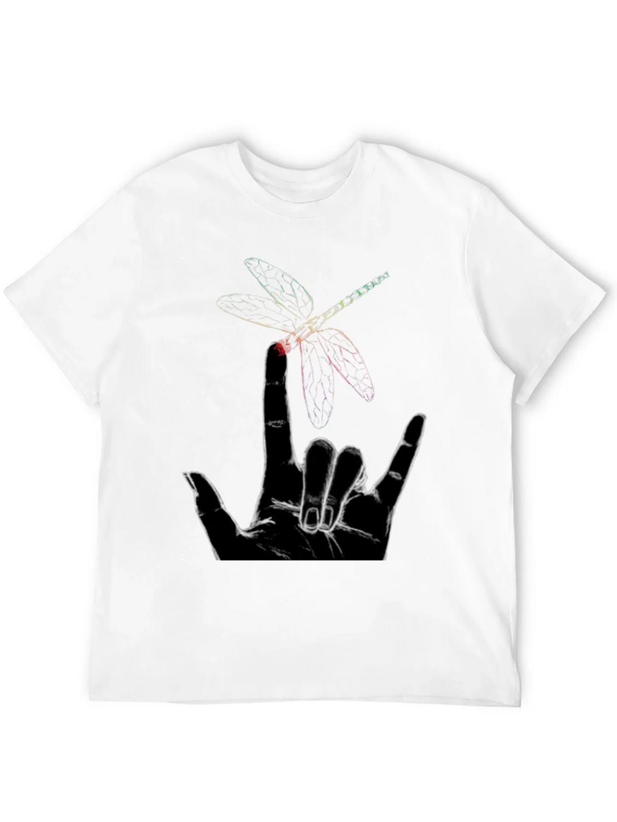 Dragonfly Hand Sign Graphic Tee - Black Cotton product image 3