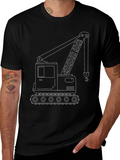 Crane Outline Graphic T-Shirt - Construction Vehicle Tee product image 1