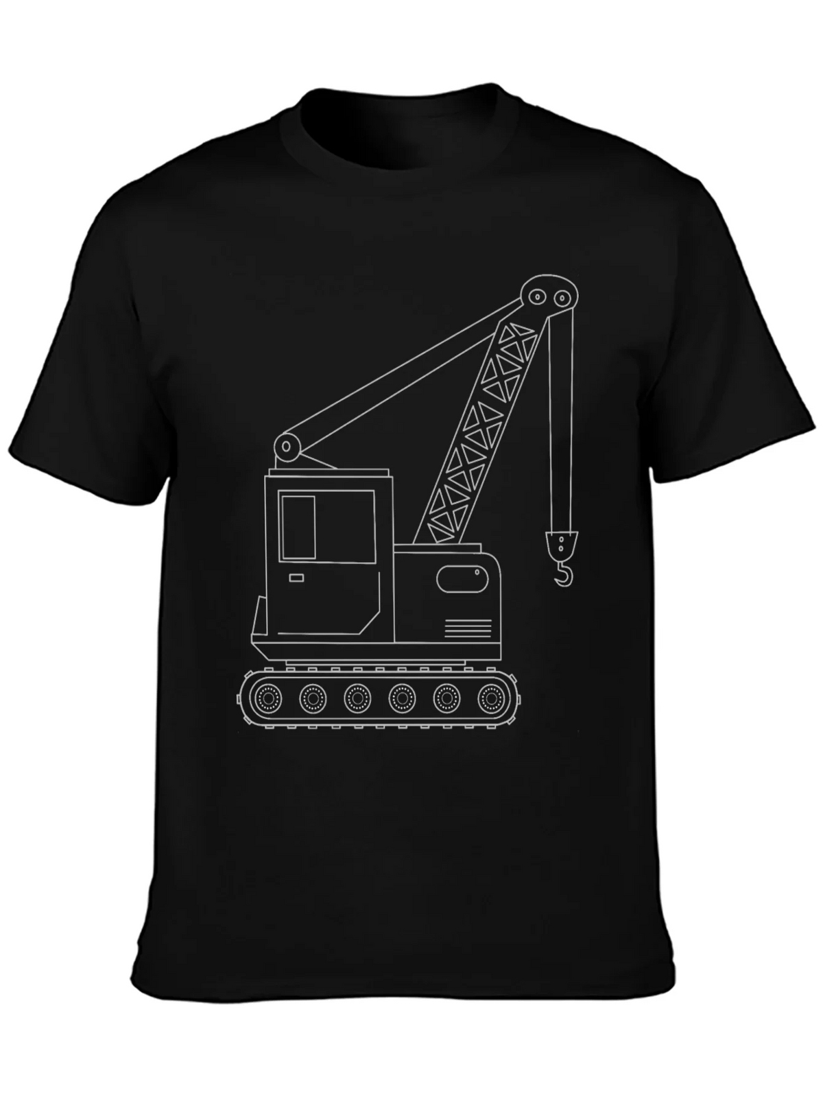 Crane Outline Graphic T-Shirt - Construction Vehicle Tee product image 6