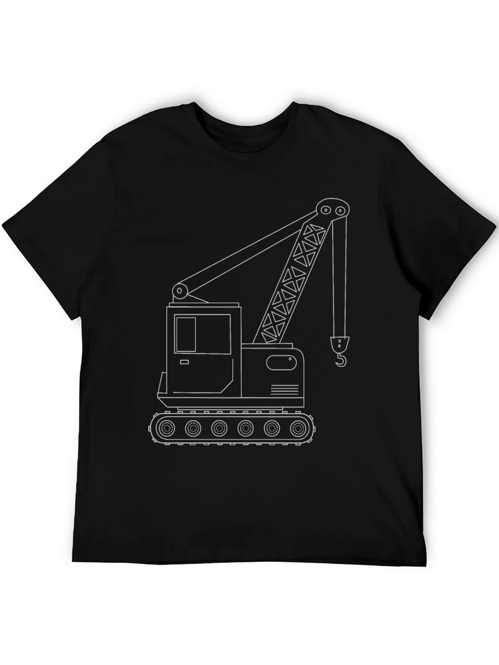 Crane Outline Graphic T-Shirt - Construction Vehicle Tee product image 8