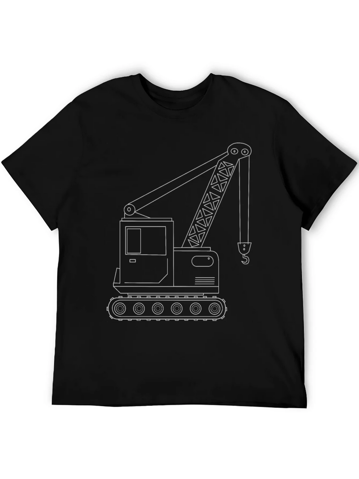 Crane Outline Graphic T-Shirt - Construction Vehicle Tee product image 8