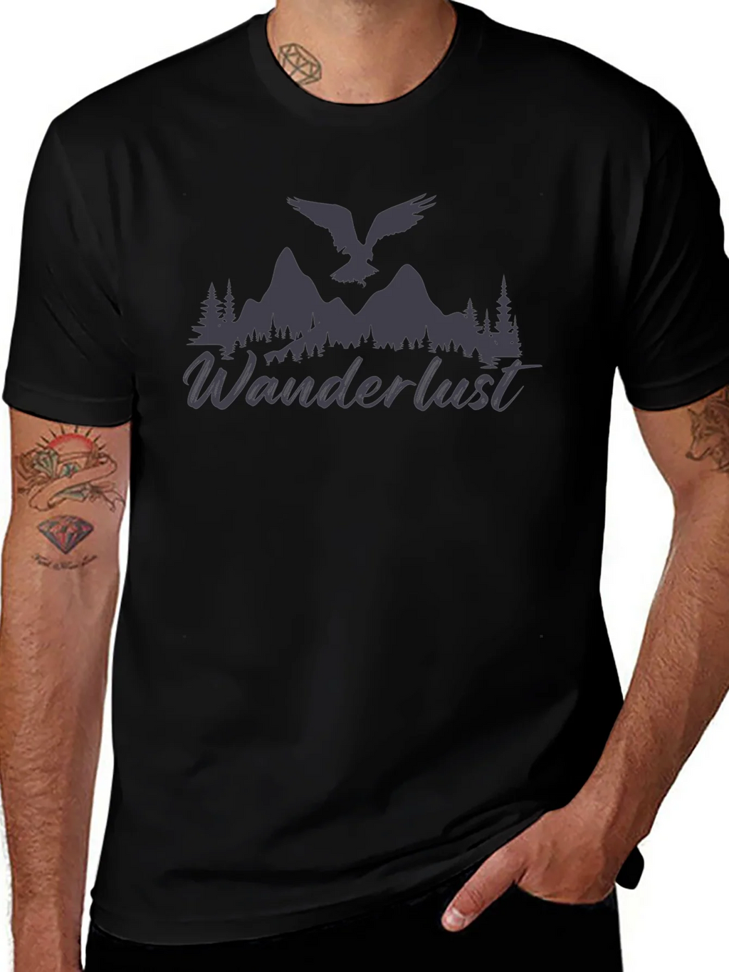 Wanderlust Graphic T-Shirt - Mens Black Tee product image 1