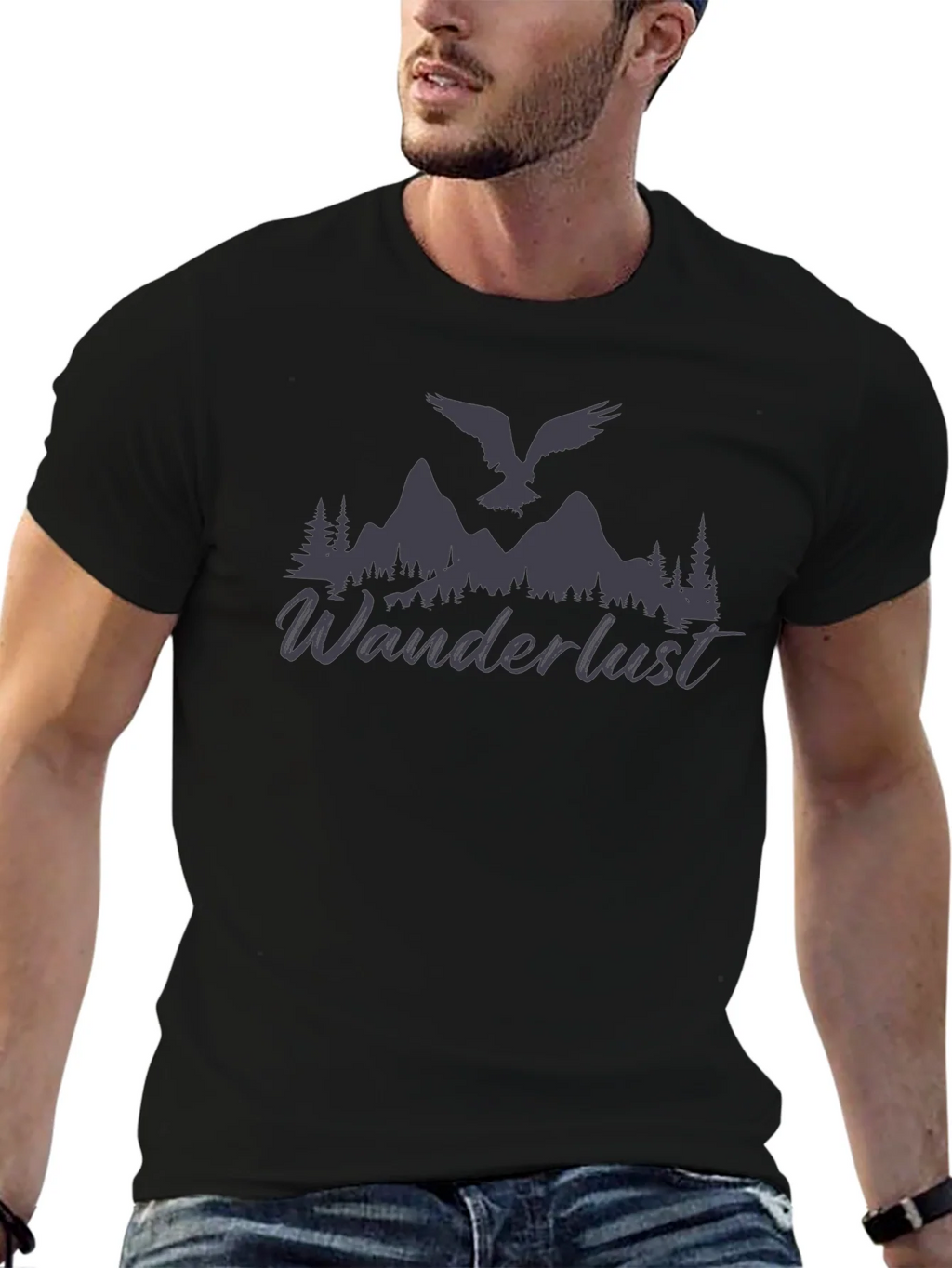 Wanderlust Graphic T-Shirt - Mens Black Tee product image 9