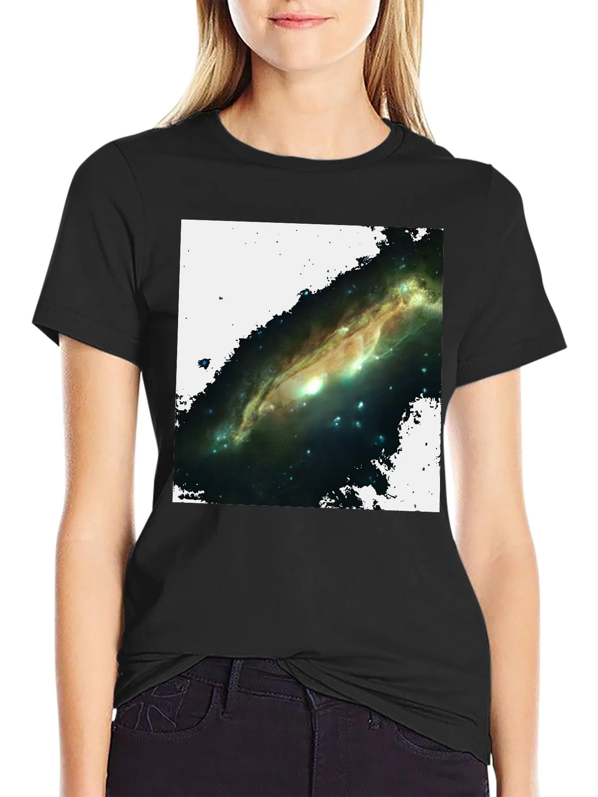 Galaxy Graphic T-Shirt - Black Cotton Blend product image 5
