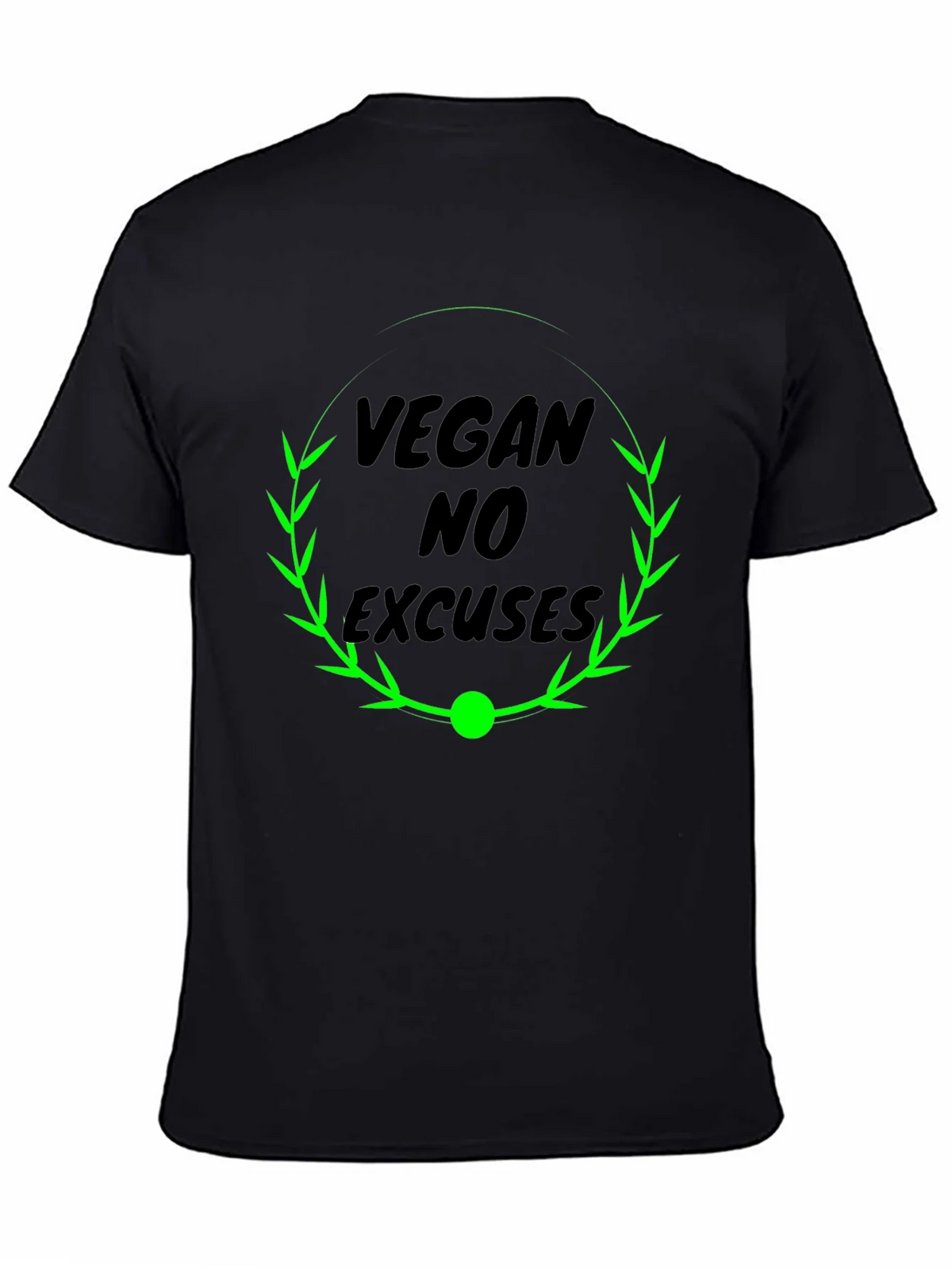Vegan No Excuses Black Graphic T-Shirt product image 7