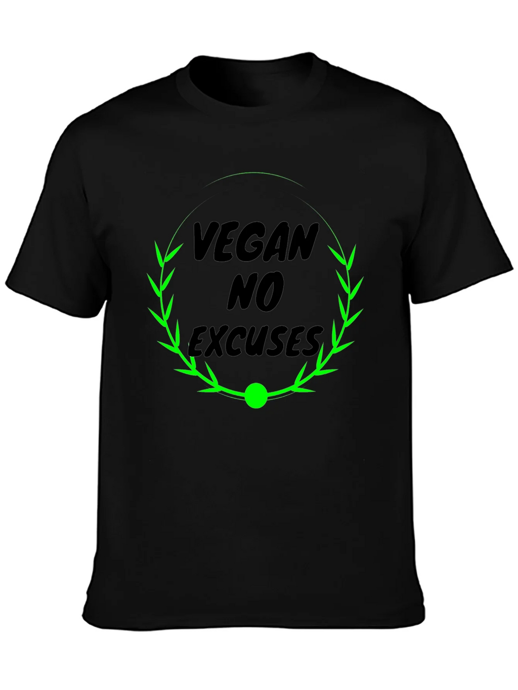 Vegan No Excuses Black Graphic T-Shirt product image 6
