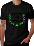 Vegan No Excuses Black Graphic T-Shirt product image 1