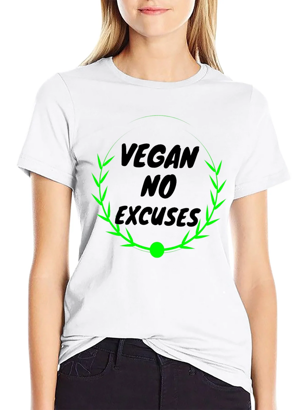 Vegan No Excuses Black Graphic T-Shirt product image 11