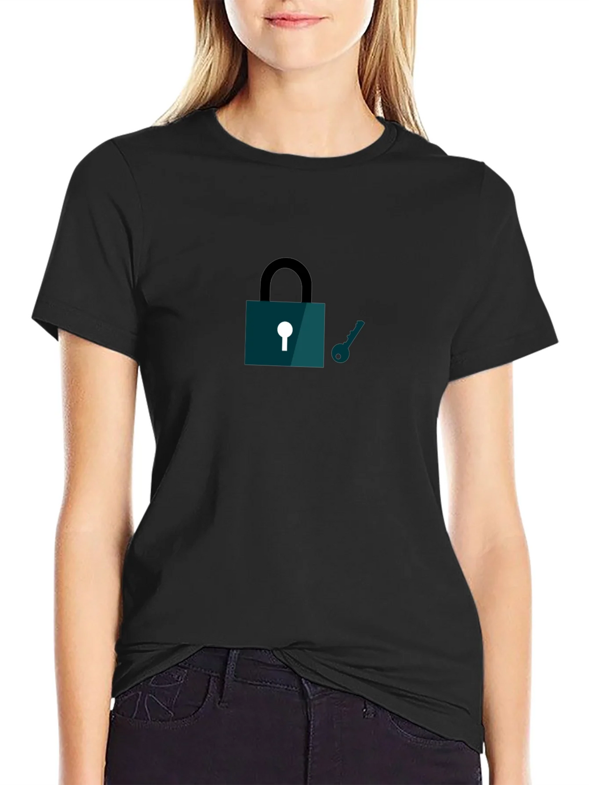 Lock and Key Graphic T-Shirt - Black product image 5
