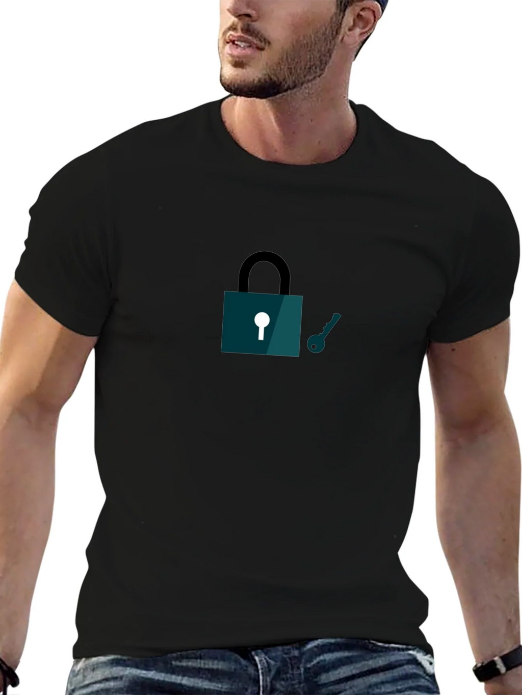 Lock and Key Graphic T-Shirt - Black product image 9