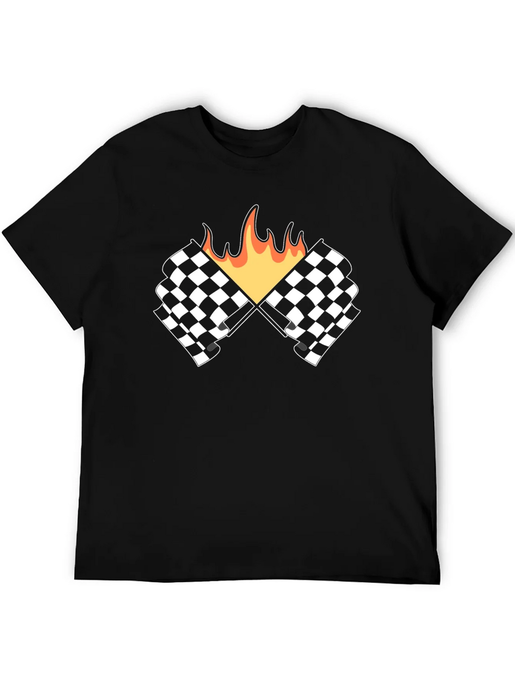 Racing Flags with Flames Graphic Tee - Black product image 8