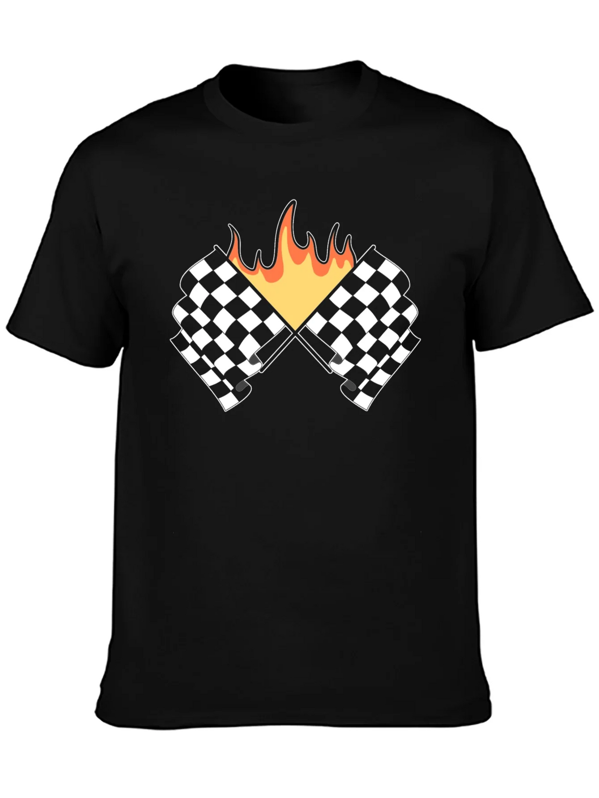 Racing Flags with Flames Graphic Tee - Black product image 6
