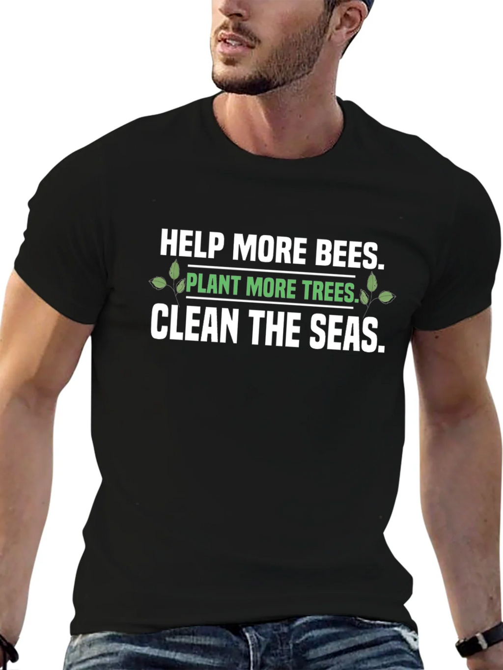 Eco-Friendly Graphic T-Shirt: Save the Bees Plant Trees product image 9