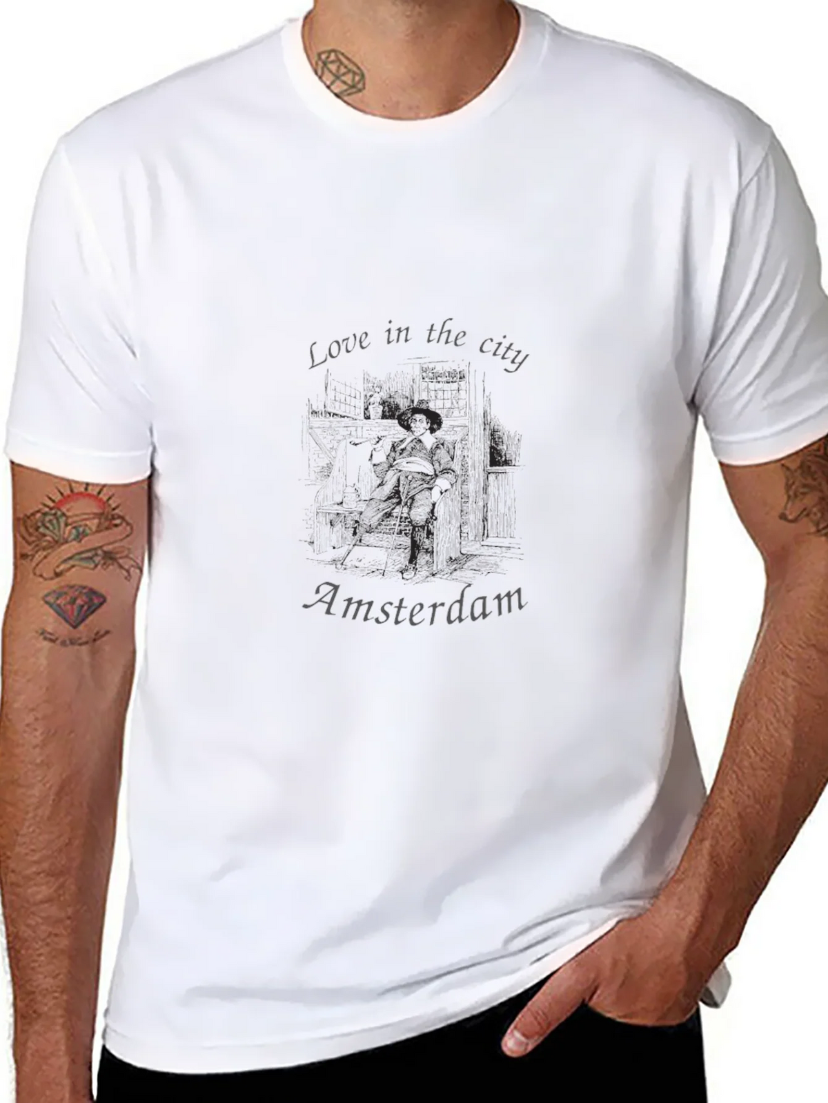 Love in the City Amsterdam Black T-Shirt product image 10