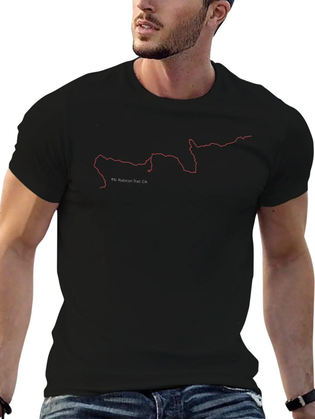 Rubicon Trail Map Black T-Shirt product image 9