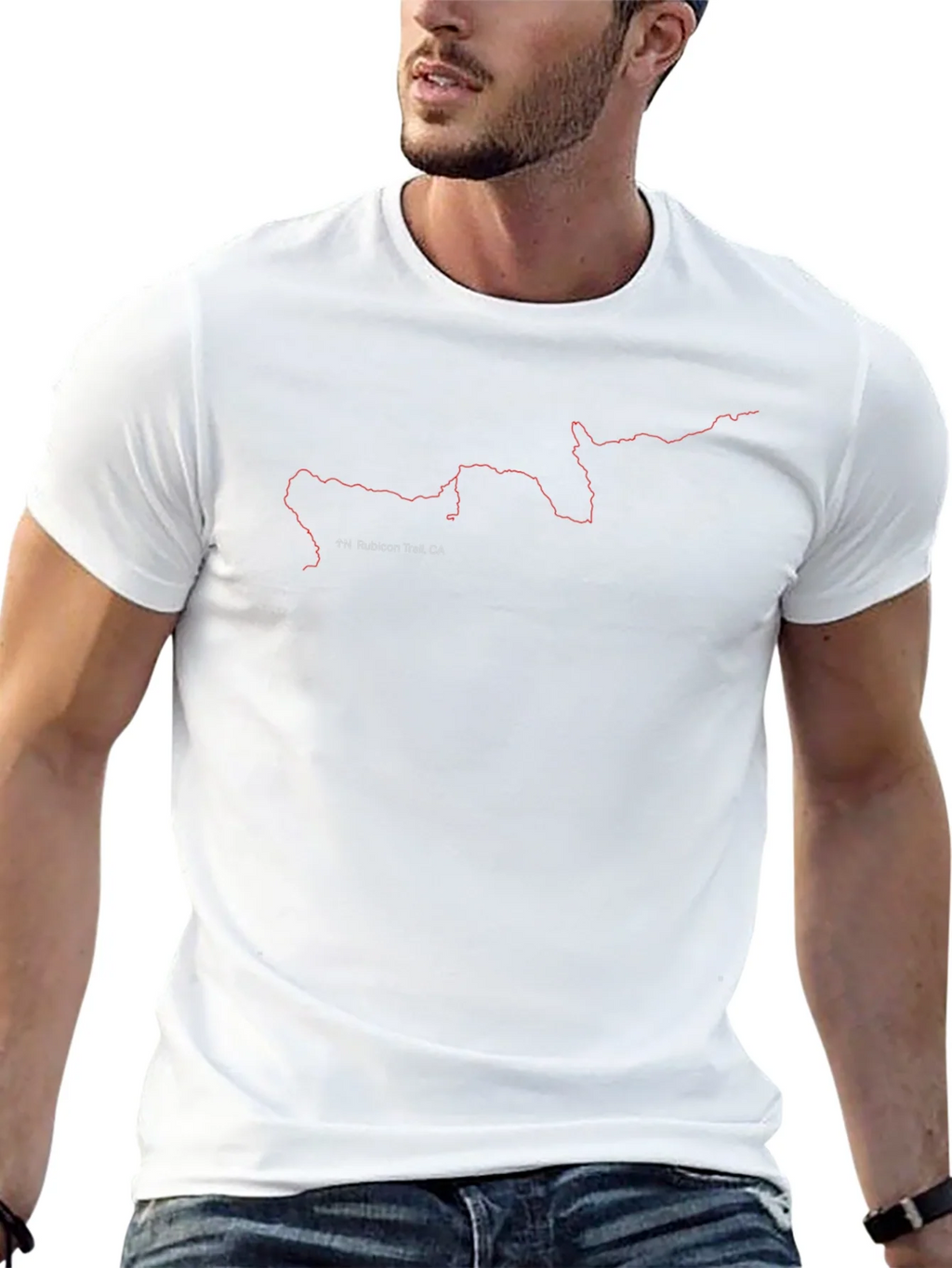 Rubicon Trail Map Black T-Shirt product image 4