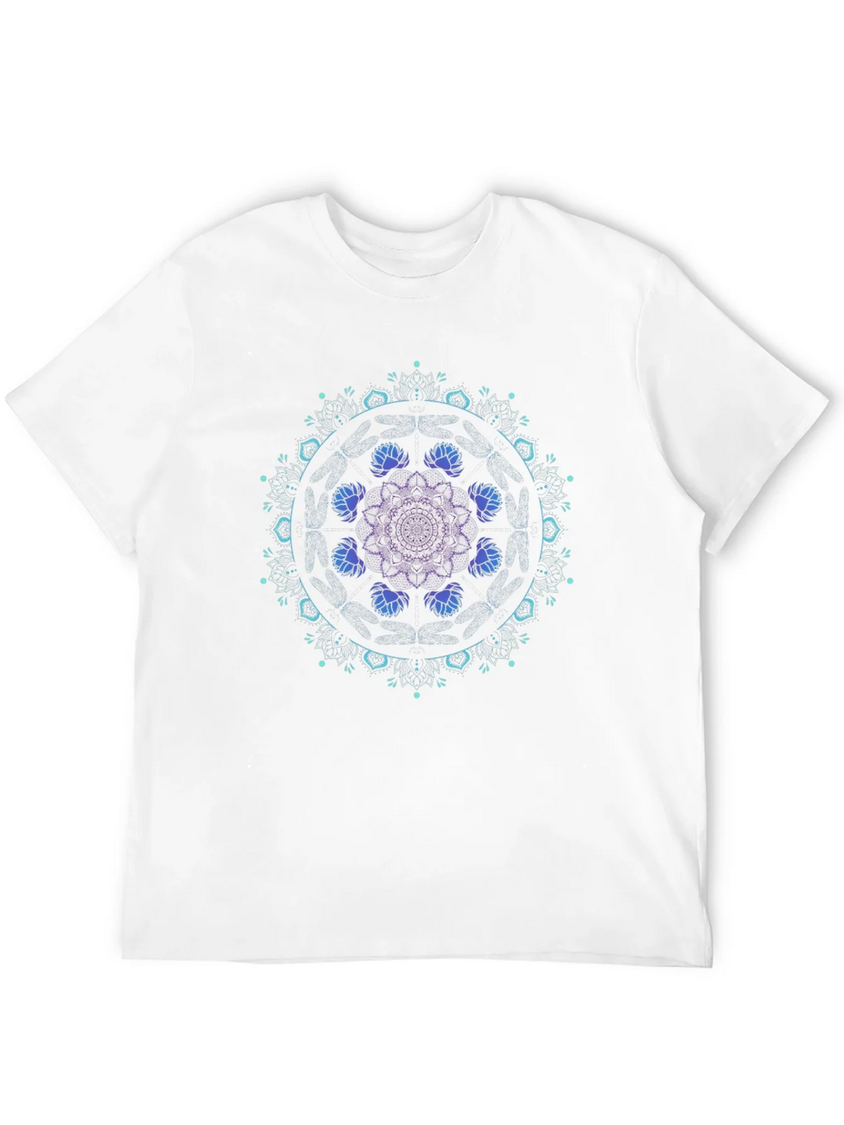 Mandala Lotus Graphic Tee - Black Cotton Blend product image 3