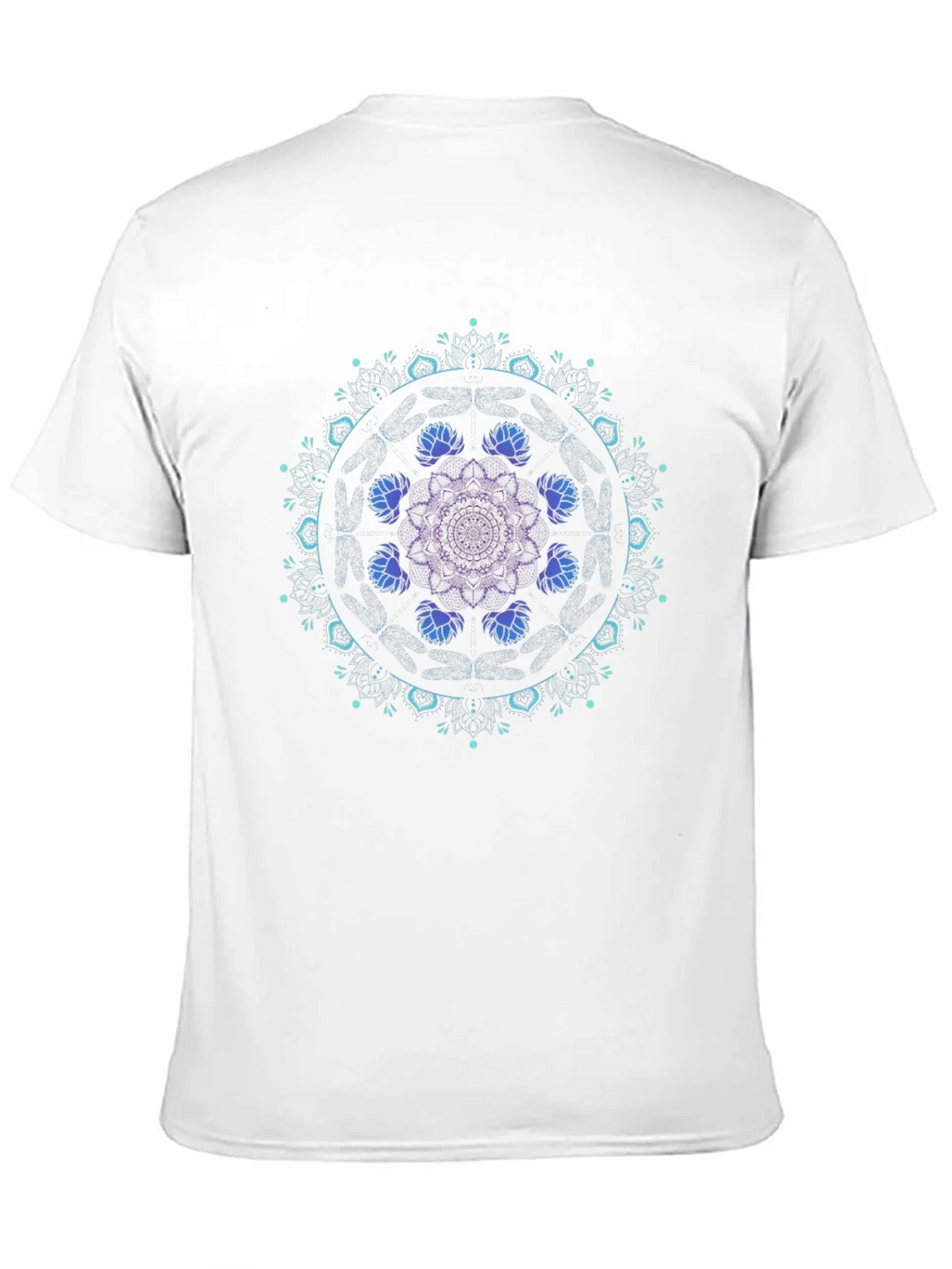 Mandala Lotus Graphic Tee - Black Cotton Blend product image 2