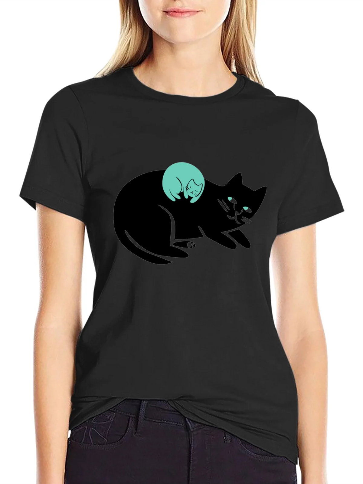 Black Cat & Kitten Graphic Tee product image 5