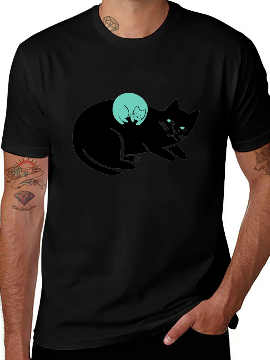 Black Cat & Kitten Graphic Tee product image 1