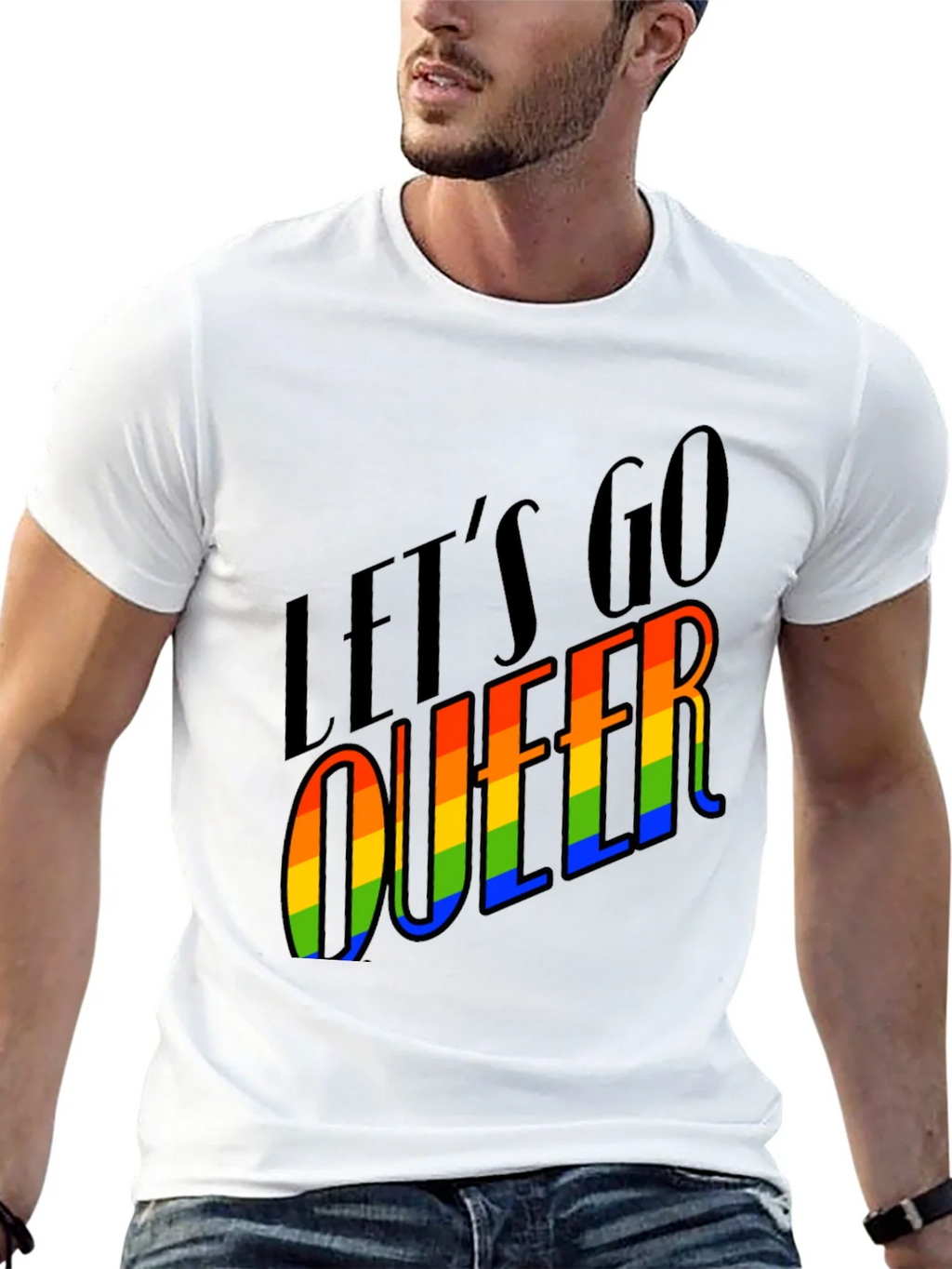 Lets Go Queer Pride T-Shirt - Black LGBTQ Tee product image 4